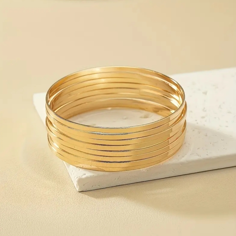 Gold Bangle 8 Pc set